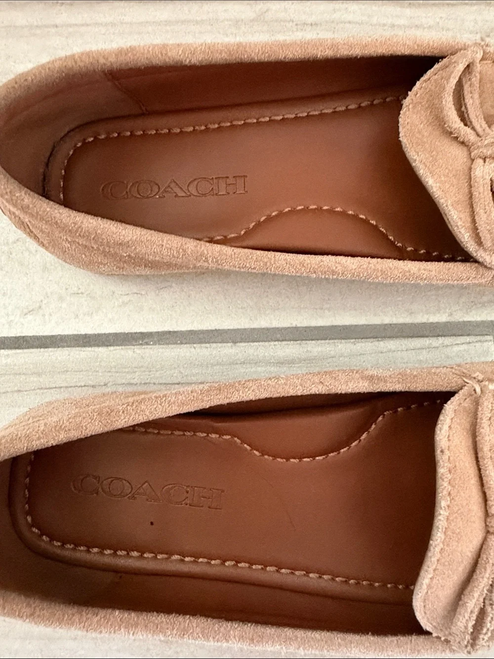 Coach Women's Suede Tassel Loafers in Taupe
